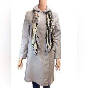 H Hilfiger Chic Women's Double-Breasted Wool-Cashmere Pea Coat in Gray Small